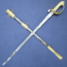British 1827 Pattern Naval Flag Officers Sword with Andrea Ferrara Broadsword Blade 3